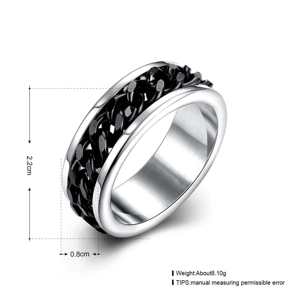 Yellow Chimes Black Tough Dude Stainless Steel Ring for Men (Silver)