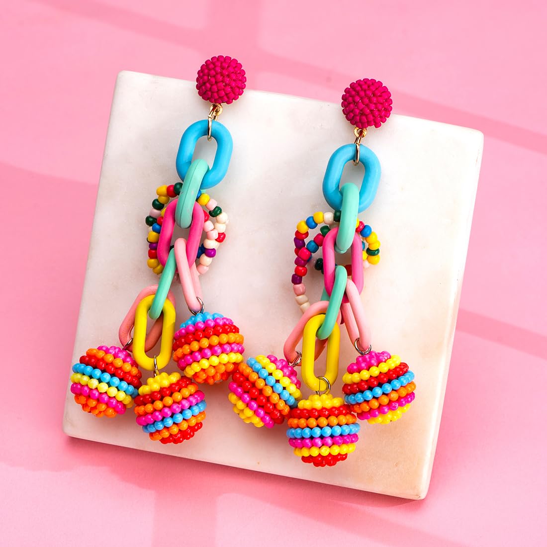 Yellow Chimes Earrings for Women and Girls| Danglers Earrings for Girls and Women| Multicolour Danglers Earrings| Birthday Gift for Women| Anniversary Gift for Wife