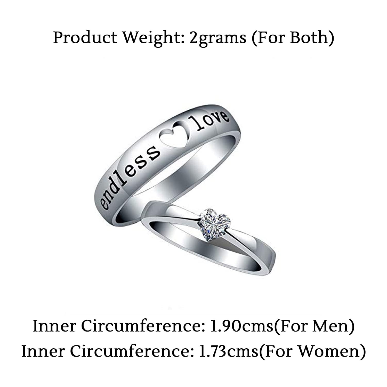 Love Ring King Queen Couple Ring for Husband & Wife