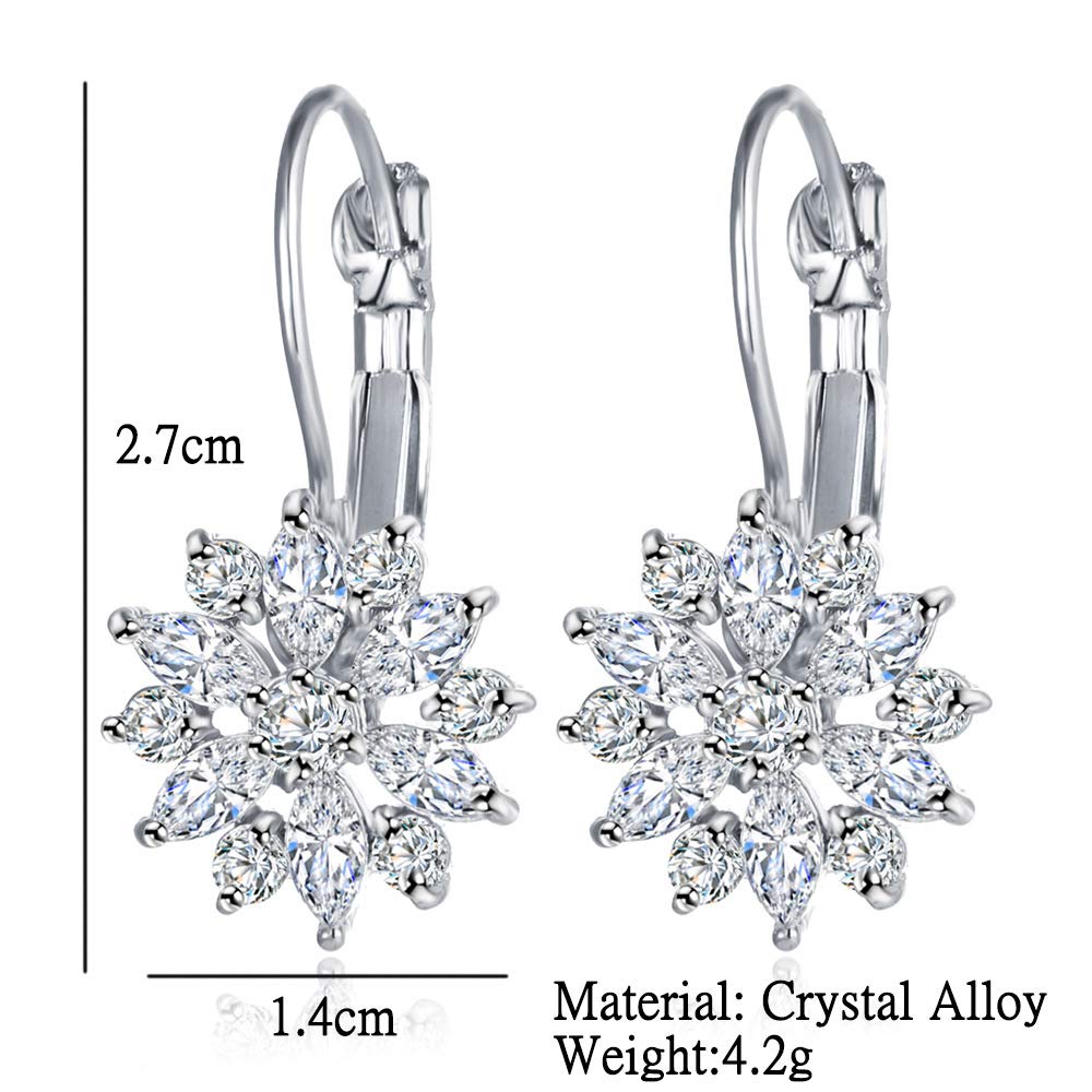 Yellow Chimes Clip on Earrings for Women A5 Grade Crystal Silver Plated Floral Clip-on Earrings for Women and Girls