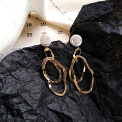 Yellow Chimes Latest Fashion Gold Plated Geometric Design Dangle Earrings for Women and Girls