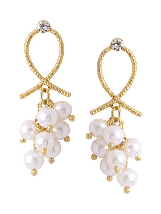 Yellow Chimes Earrings for Women and Girls Drop Earrings for Girls | Gold Toned Pearl Drop Designed Drop Earrings | Birthday Gift for girls and women Anniversary Gift for Wife