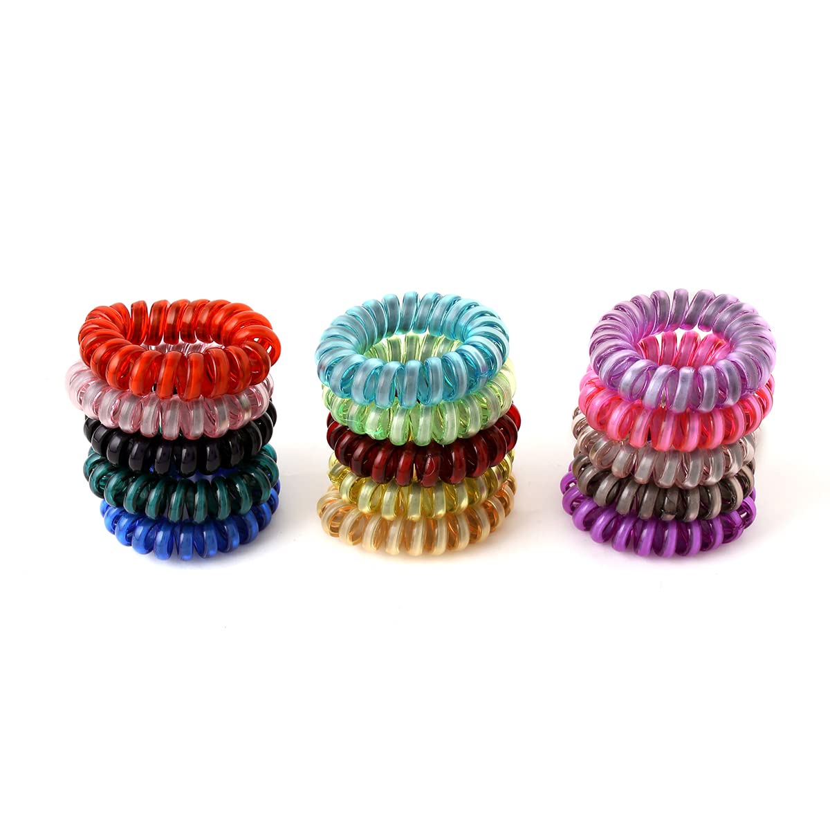 Yellow Chimes Rubber Bands for Women Hair Accessories for Women Hair Rubber Band 15 Pcs Multicolor Spiral Elastic Hair Rubber Bands for Women Hair Ties Ponytail Holders for Girls Gift For Women and Grils