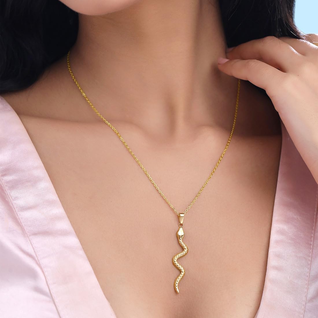 Yellow Chimes Pendant for Women and Girls Fashion Golden Necklace for Women Western | Stainless Steel Gold Plated Rock Punk Pendant Chain Necklace for Girls | Birthday Gift for Girls & Women