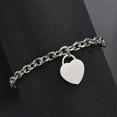 Yellow Chimes Bracelet for Women Stainless Steel Silver Plated Chain Heart Charm Bracelet for Women and Girls Valentine Gift for Girls