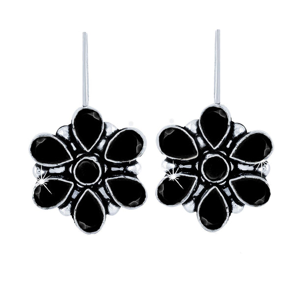 Black & Gold Pressed Flower Stud Earrings – Grab Bag Botany