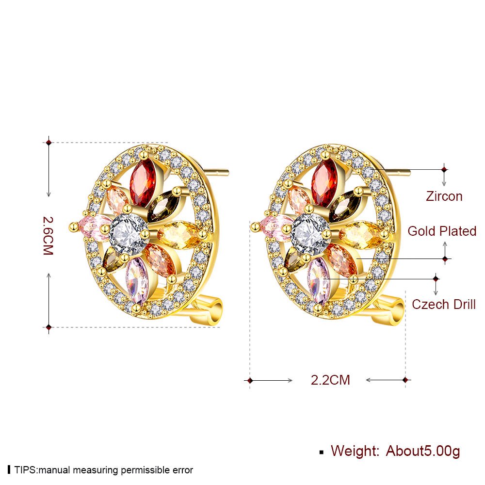 Yellow Chimes Swiss AAA Zircon Multicolor Oval Earrings for Women and Girls