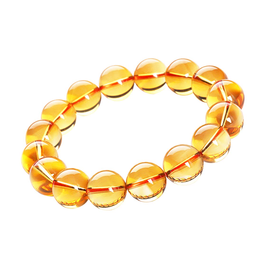 Yellow Chimes Latest Fashion Natural Beads Reiki Healing Clear Yellow Crystal Stretchable Unisex Bracelets for Men and Women, Medium