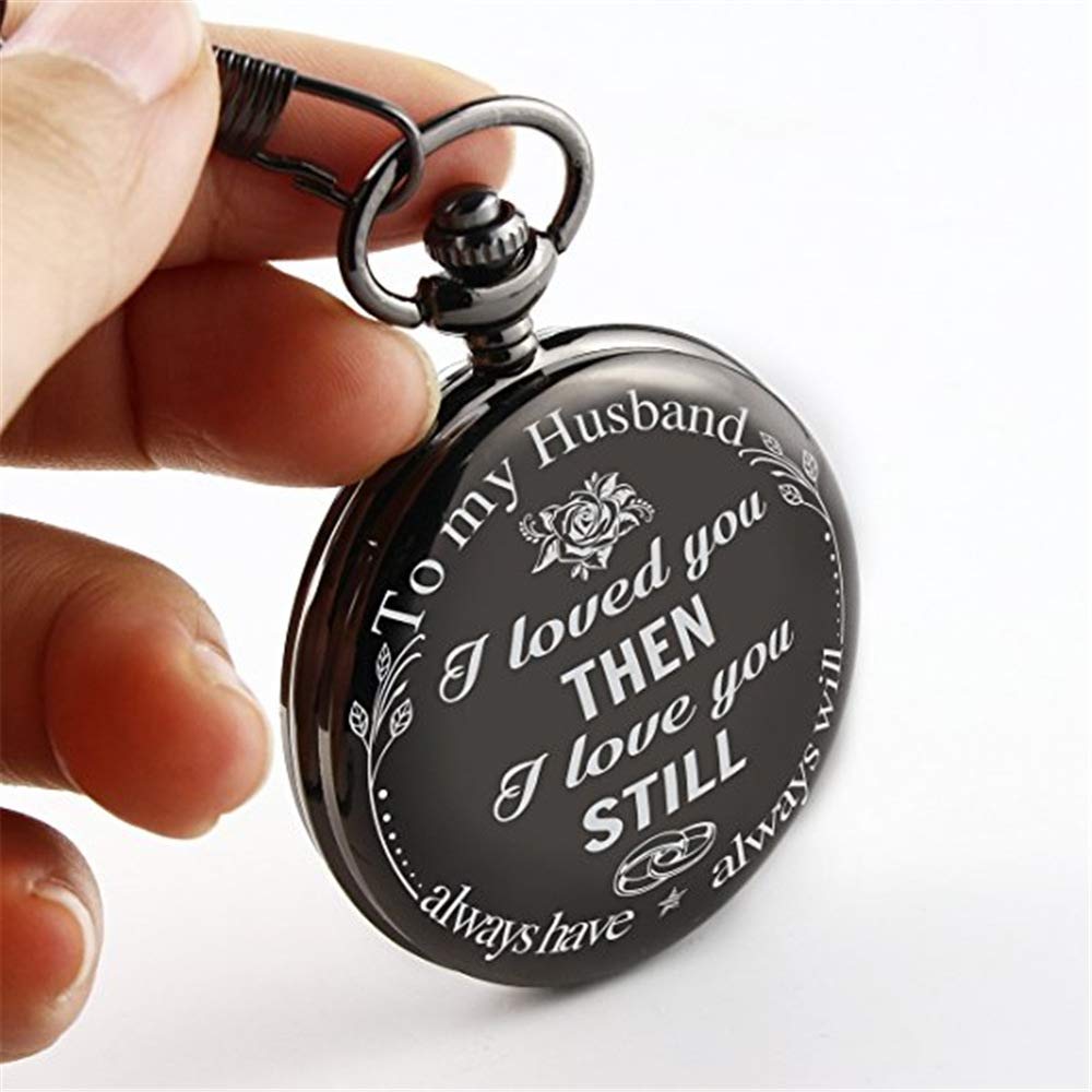Yellow Chimes Pendant for Men Black Men Pendant Pocket Watch Pendant with Chain for Husband Unique Memorable Gift Dual Purpose Stainless Steel Clock for Men.