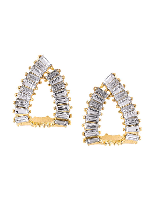 Yellow Chimes Earrings for Women and Girls Studs for Girls Gold Toned Crystal Studded Stud Earrings | Birthday Gift for girls and women Anniversary Gift for Wife