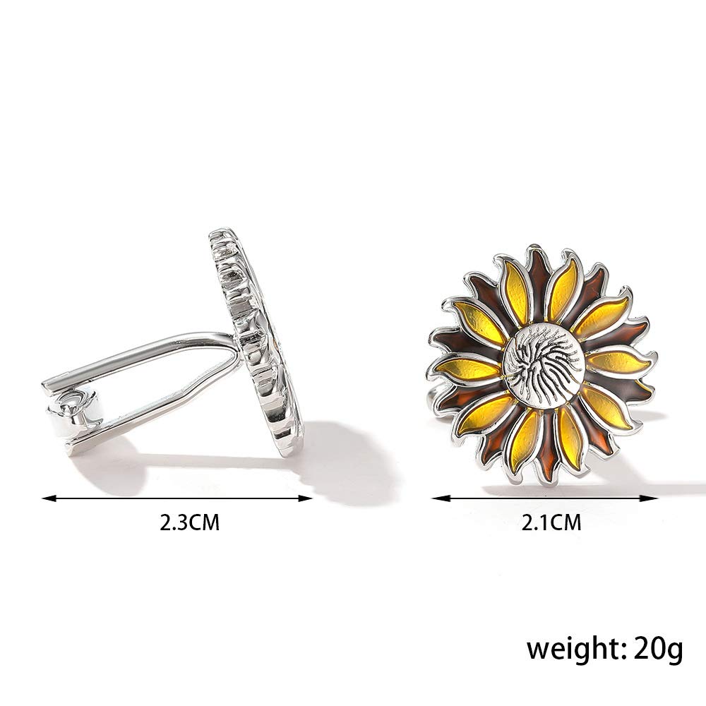 Yellow Chimes Exclusive Collection Stainless Steel Sunflower Designer Cuff Links for Men