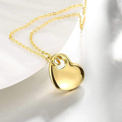 Yellow Chimes Heart Charm Golden Necklace for Women and Girls
