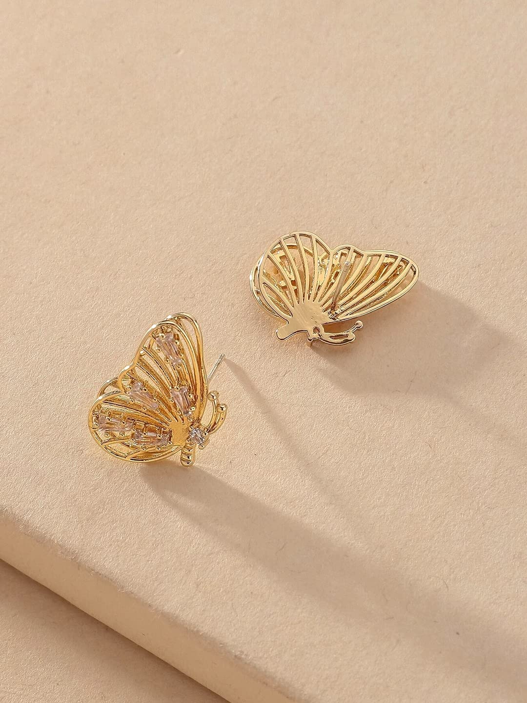 Yellow Chimes Earrings For Women Gold Tone Butterfly Crystal Studded Drop Earrings For Women and Girls