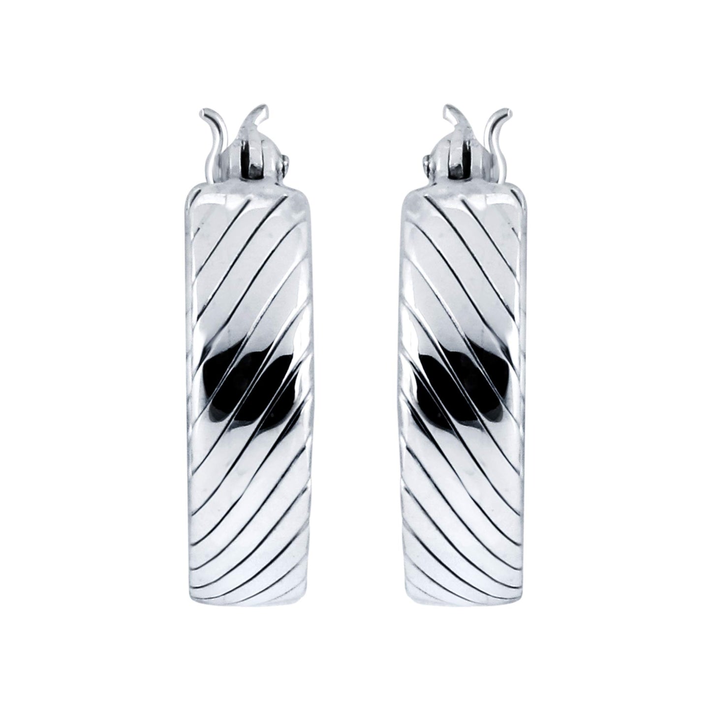 Yellow Chimes 925 Sterling Silver Hallmark and Certified Purity Bali Hoops Earrings for Women and Girls