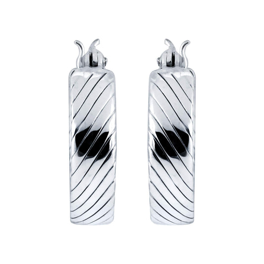 Yellow Chimes 925 Sterling Silver Hallmark and Certified Purity Bali Hoops Earrings for Women and Girls