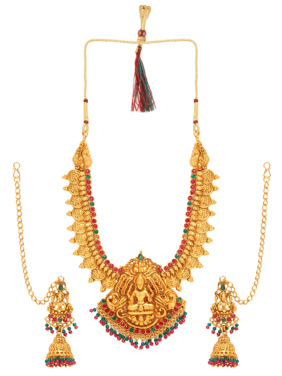 Yellow Chimes Jewellery Set for Women and Girls | Gold Plated Temple Jewellery Set Traditional | Accessories Jewellery for Women| Birthday Gift for girls and women Anniversary Gift for Wife