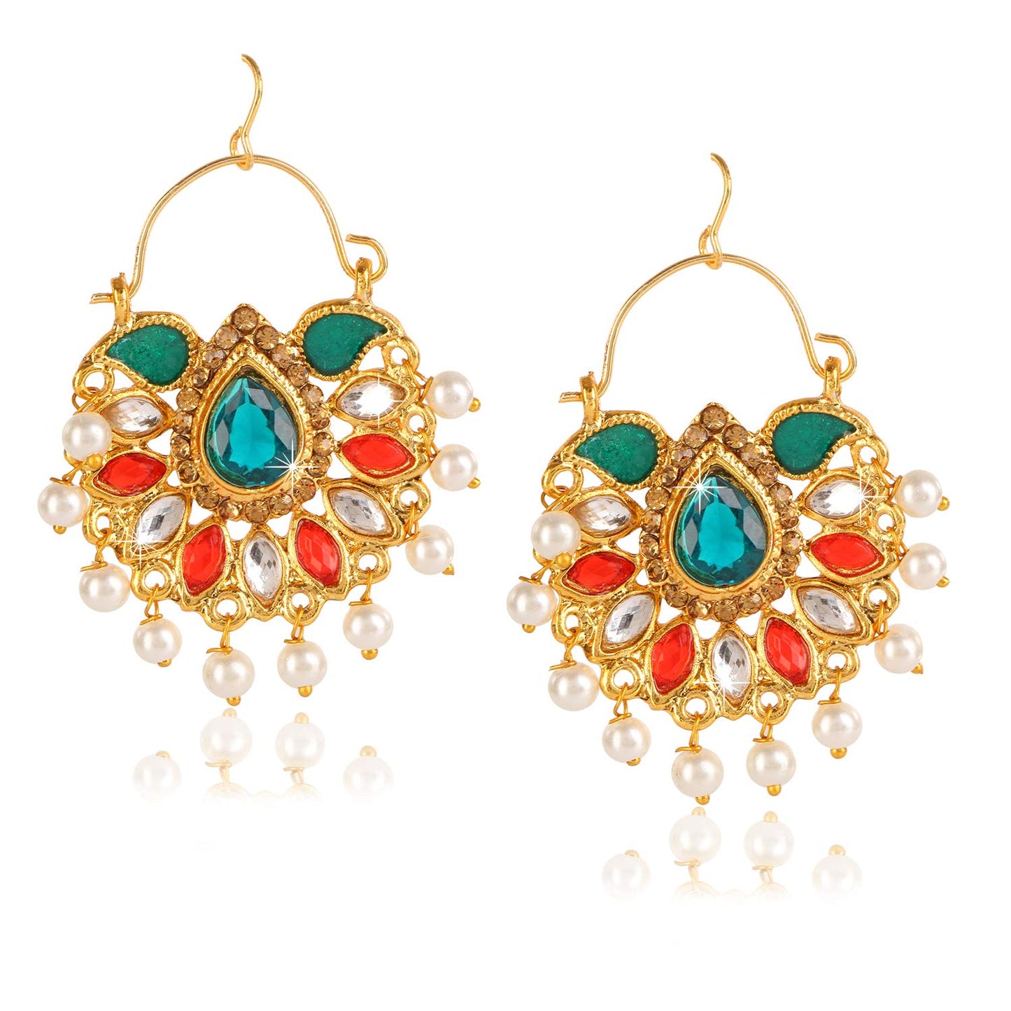 Yellow Chimes Traditional Gold Plated Chandbali Earrings for Women and Girls