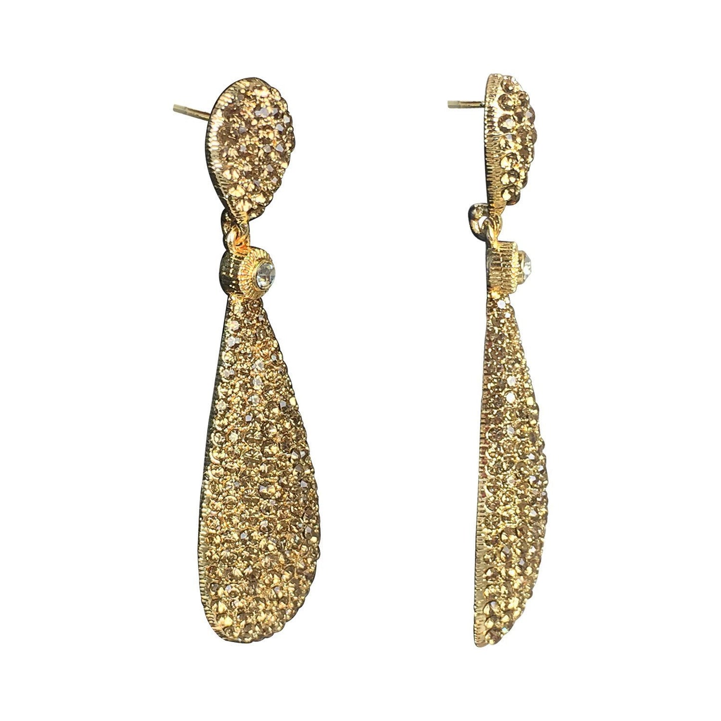 Yellow Chimes Golden Crystal Dangler Fancy Earrings for Women and Girls