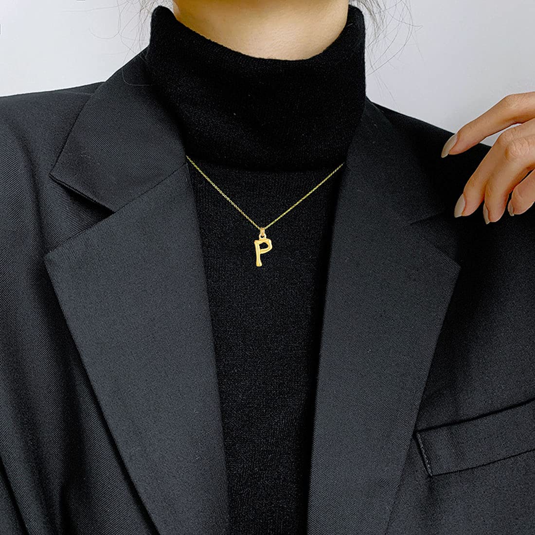 Yellow Chimes Latest Fashion Stainless Steel 18K Gold Plated Initial Pendant with Alphabet P for Women and Girls, Medium (Model: YCFJPD-P363INI-GL)