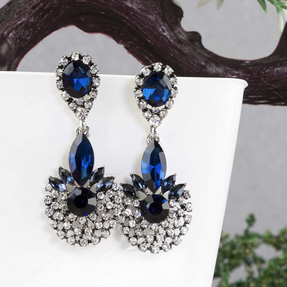 Yellow Chimes Crystal Elements Sparkling Designer Limited Edition Flawless drop Earrings For Women