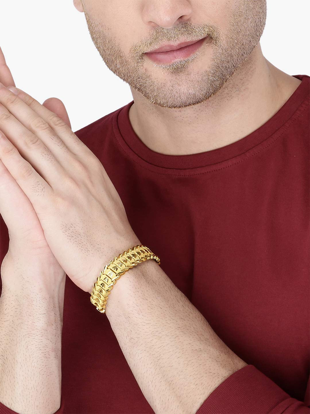 Yellow Chimes Bracelets for Men and Boys Fashion Golden Bracelet for Men | Gold Plated Stainless Steel Chain Bracelet for Men | Birthday Gift for Men and Boys Anniversary Gift for Husband