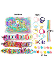 Melbees by Yellow Chimes Hair Clips for Girls Kids Hair Clip Hair Accessories for Girls Baby's 20 Pcs Hair Pins 12 Pcs Claw Clips With 1120 Pcs Rubber Bands Set for Kids Hairclips for Baby Teens