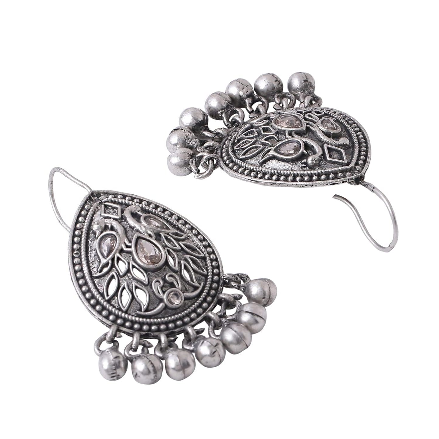 Kairangi Earrings for Women and Girls Silver Oxidised Drop Earrings | Silver Oxidised Drop Earrings|Birthday Gift For girls and women Anniversary Gift for Wife