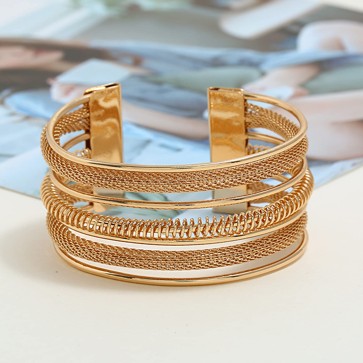 Yellow Chimes Bangles For Women Gold Toned Multilayer Adjustable Crystal Bangle Bracelet For Women and Girls