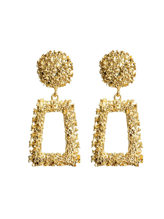 Yellow Chimes Drop Earrings for Women Geometric Shaped Red Square Danglers Drop Earrings for Women and Girls