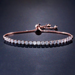 Kairangi Bracelet for Women and Girls Rosegold Crystal Bracelets for Women and Girls | Adjustable Chain Bracelet for Girls | Birthday Gift For girls & women Anniversary Gift for Wife