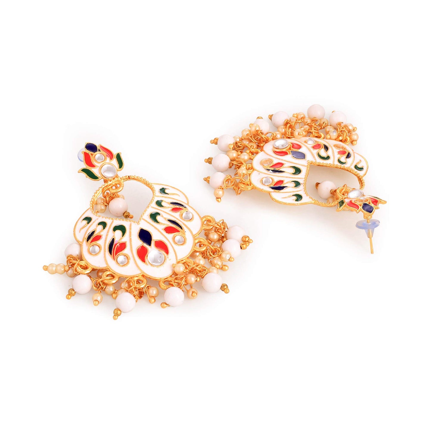 Yellow Chimes Chandbali Earrings for Women Combo 2 Pairs Multicolor Meenakari Chandbali Earrings for Women and Girls