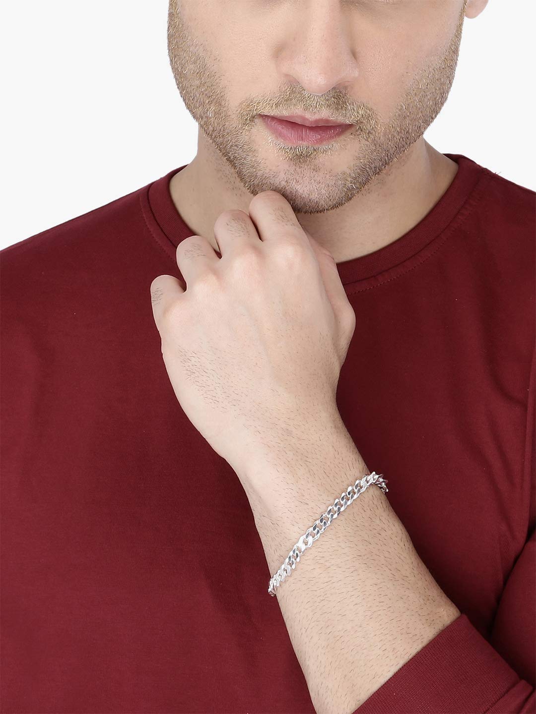 43% OFF on Silverwala Silver Silver Bracelet for Men & Boys on Amazon |  PaisaWapas.com