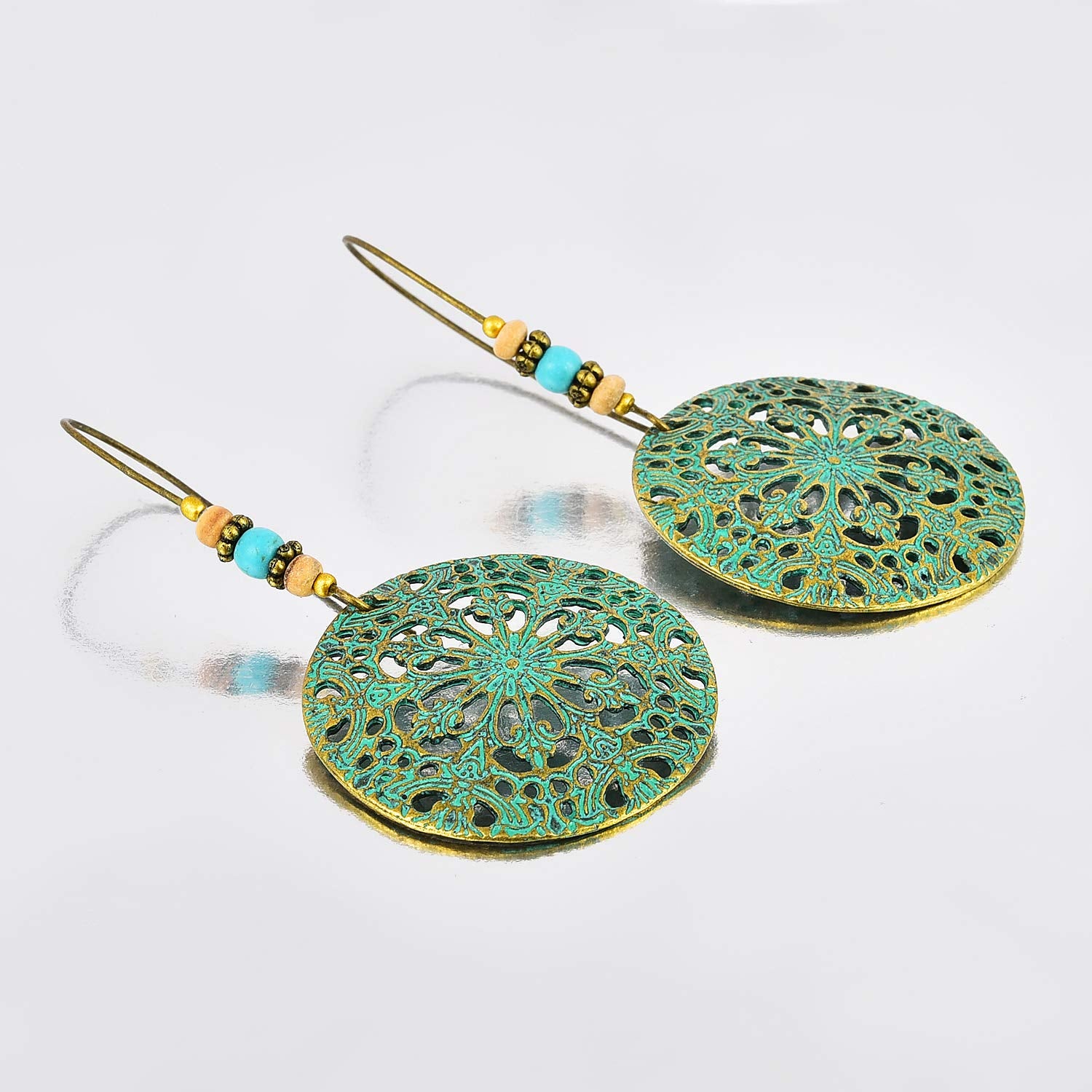 Yellow Chimes Antique Art Crafted Circles Alloy Dangle Earring for Women & Girls