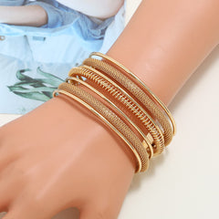 Yellow Chimes Bangles For Women Gold Toned Multilayer Adjustable Crystal Bangle Bracelet For Women and Girls