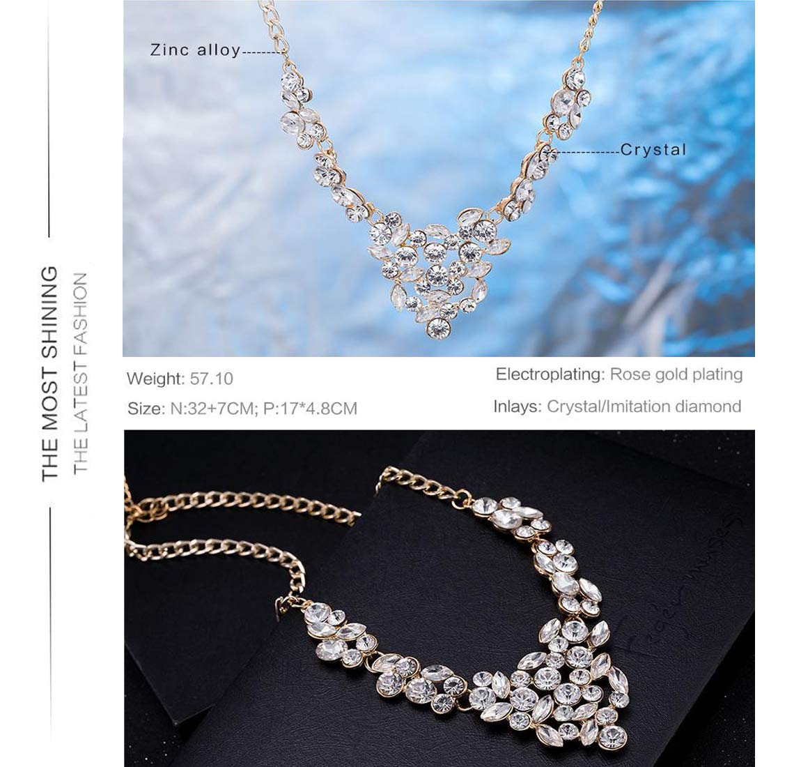 Yellow Chimes Fancy Party Ware Crystal Gold-Plated Plated Alloy Necklace for Women and Girls