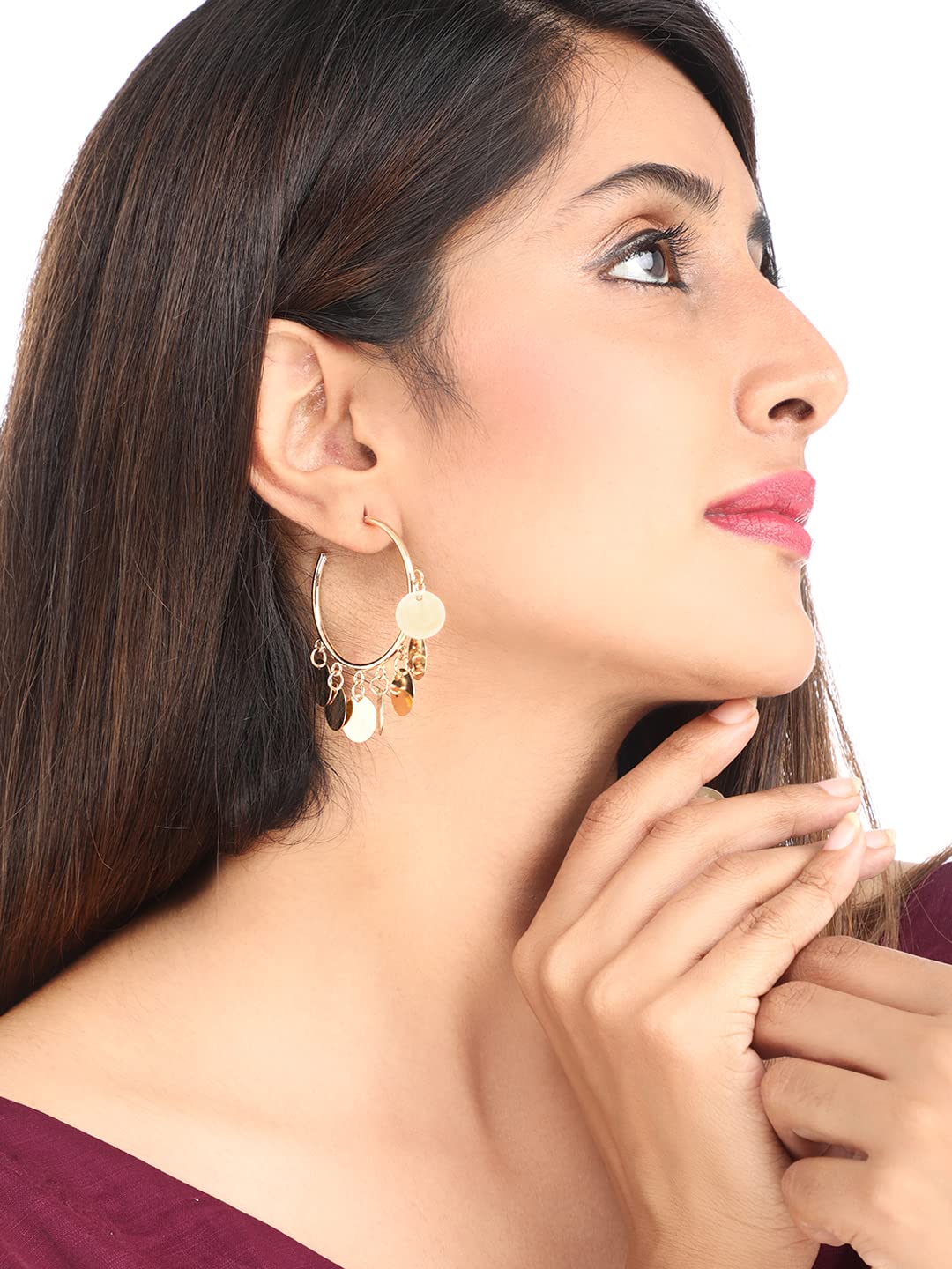 Kairangi Earrings for Women and Girls | Studs and Hoops Earring | Gold Plated Small Stud and Big Hoop Earring | Western Hoop Earrings Combo | Birthday Gift for girls & women Anniversary Gift for Wife