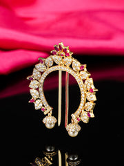 Yellow Chimes Juda Pin for Women Classic AD/American Diamond Studded Hair Accessories for Women and Girls. (Design 4)