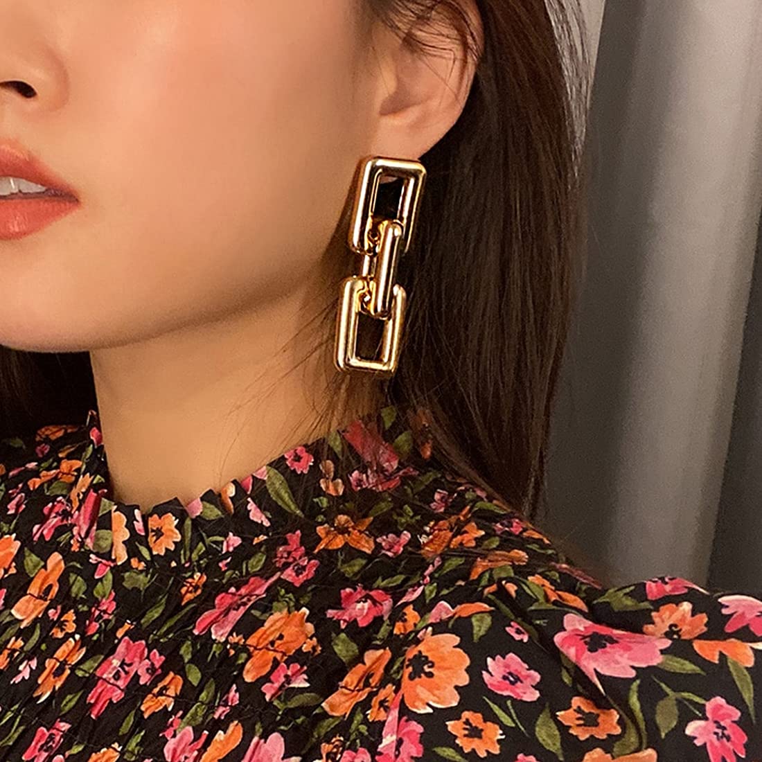 Yellow Chimes Drop Earrings for Women Combo of 2 Pairs Gold Plated Geometric Design Chain Drop Earrings for Women and Girls.