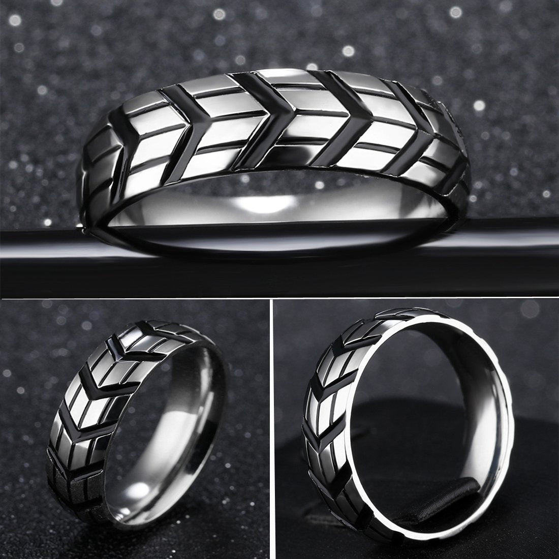 Yellow Chimes Western Style Stainless Steel Ring for Men and Boys