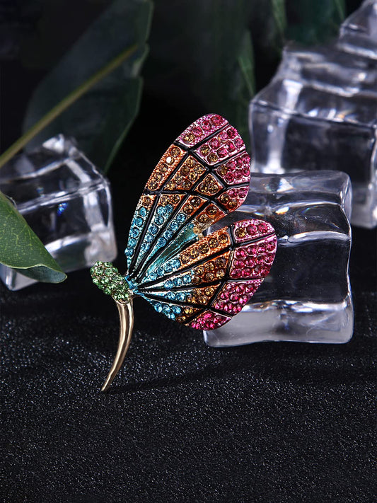 Yellow Chimes Brooch for Women Butterfly Shaped Brooch Fashionable Brooch for Girls and Women (Multicolor-3)