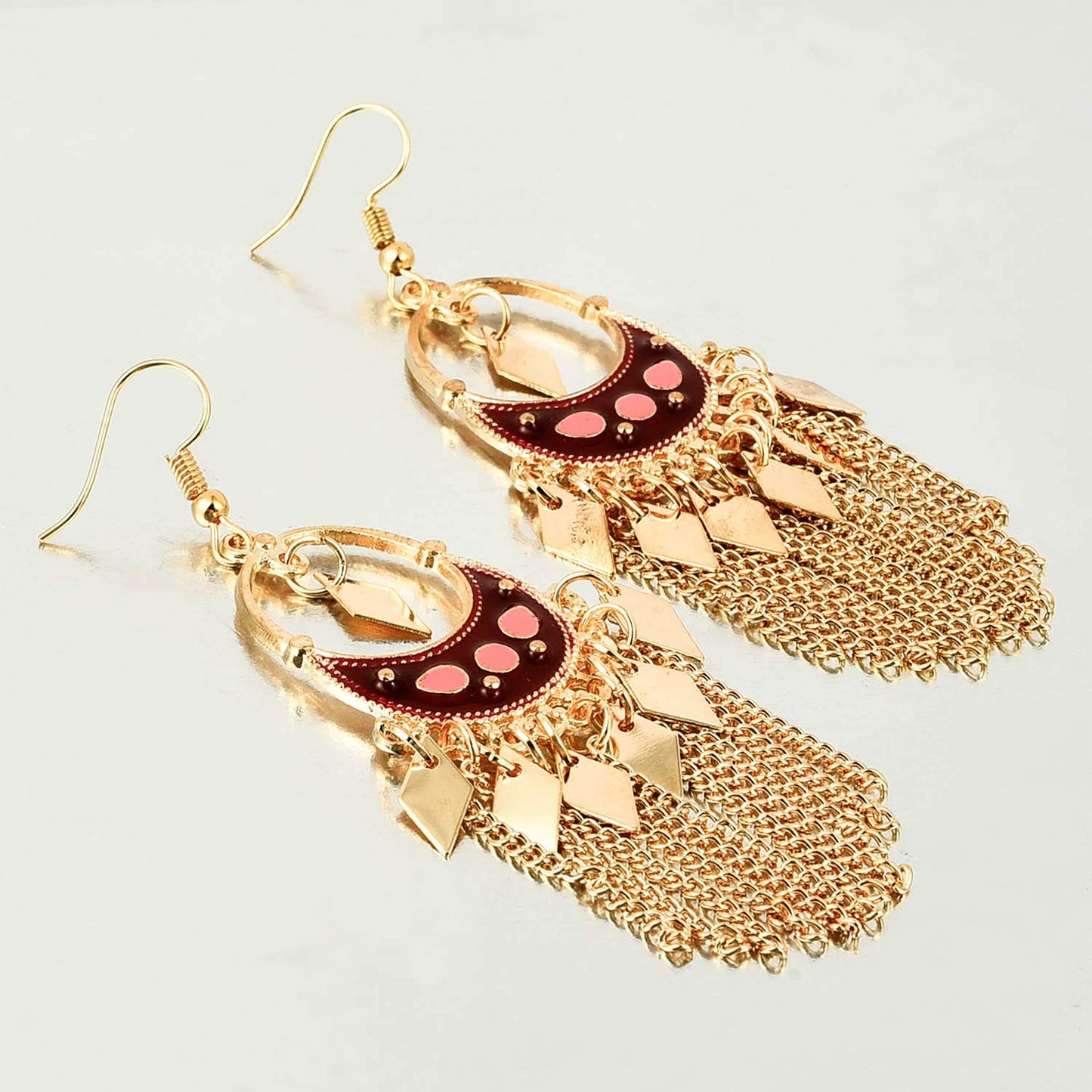 Yellow Chimes Designer Collection Enamel Gold Plated Party ware Earring Alloy Dangle Earring for Women and Girls