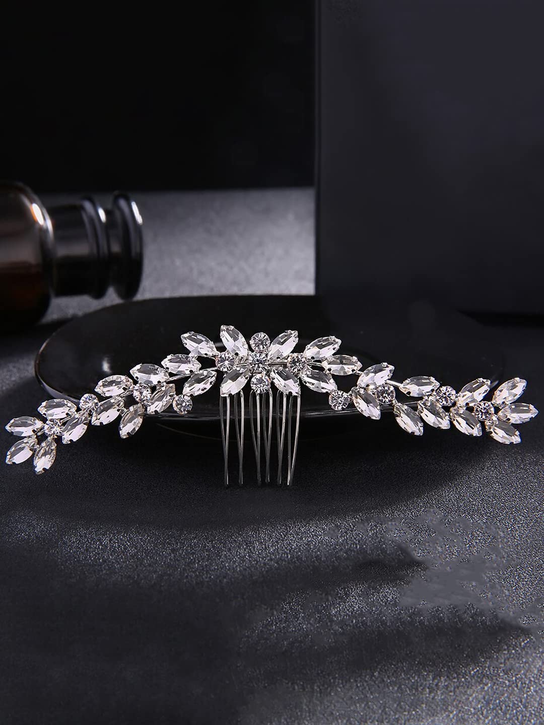 Yellow Chimes Comb Pin for Women Hair Accessories for Women White Crystal Comb Clips for Hair for Women Hair Pin Bridal Hair Accessories for Wedding Side Pin/Comb Pin/Juda Pin Accessories for Women