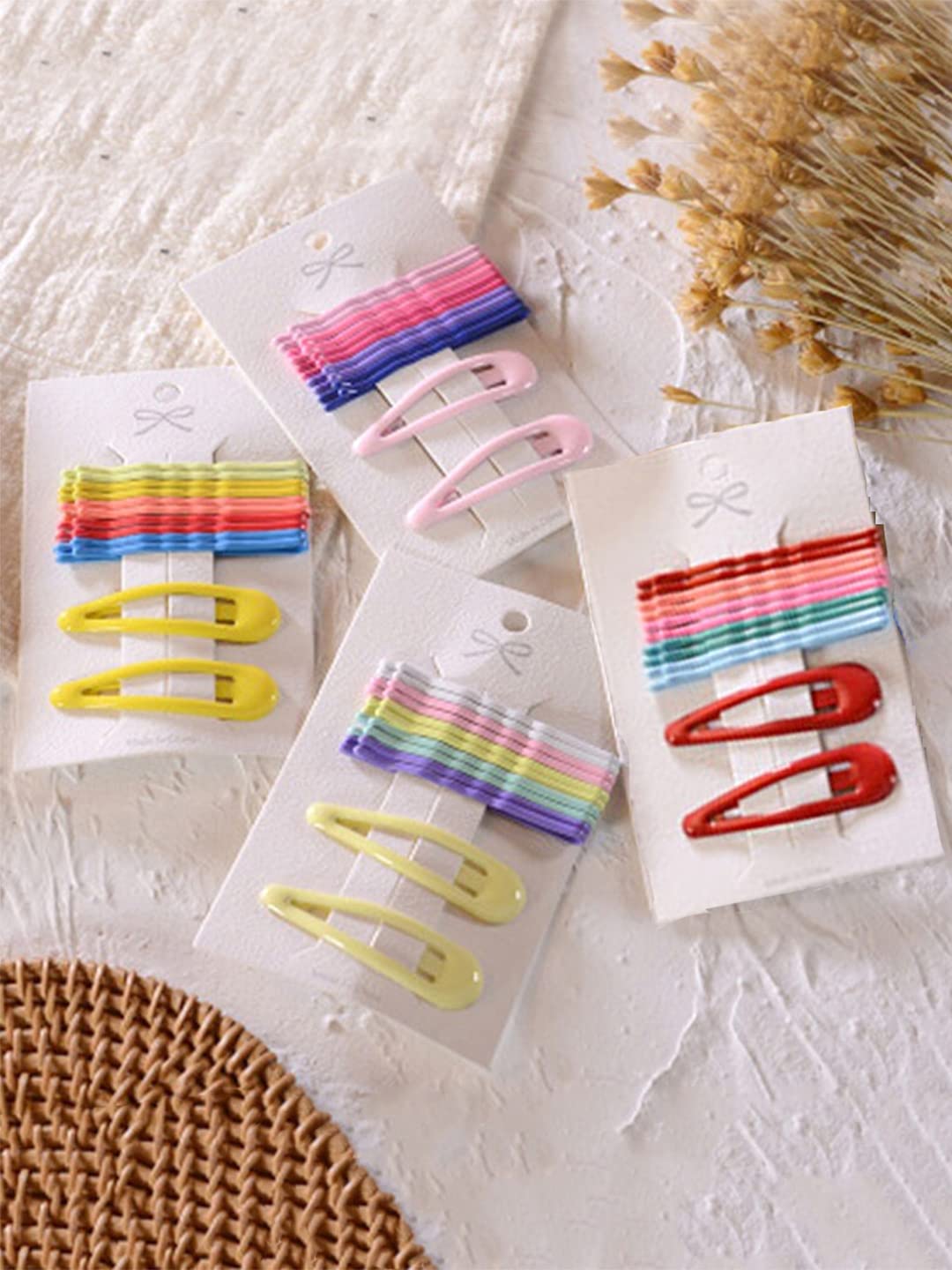 Melbees by Yellow Chimes Hair Clips for Girls Kids Hair Clip Hair Accessories for Girls Baby's 40 Pcs Hair Pin Bobby Pins 8 Pcs Multicolor Snap Hair Clips Tic Tac Clips Hairclips for kids Baby Teens & Toddlers