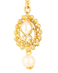 Yellow Chimes Gold Plated Moti Pearl Jewellery Necklace Set with Earrings for Women and Girls