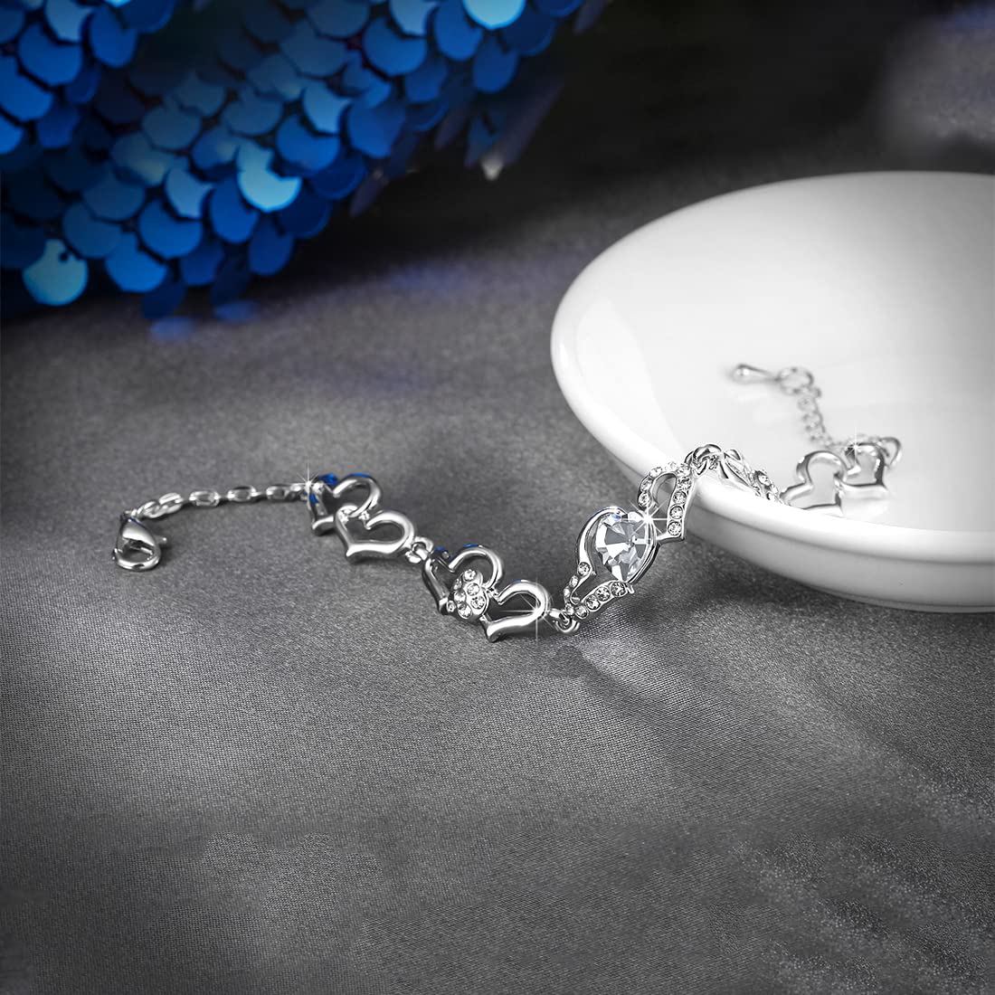 Cute CZ 925 Sterling Silver Bracelet for Girls in platinum finish | eBay