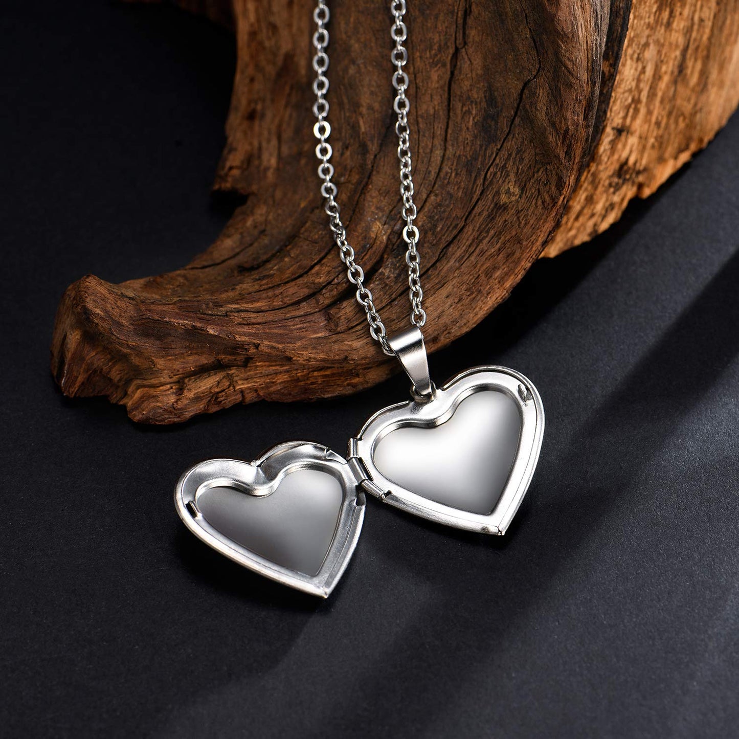 Yellow Chimes Pendant for Women Silver Plated Openable Heart Photo Frame Locket Gift Jewelry Pendant Necklace for Men and Women.