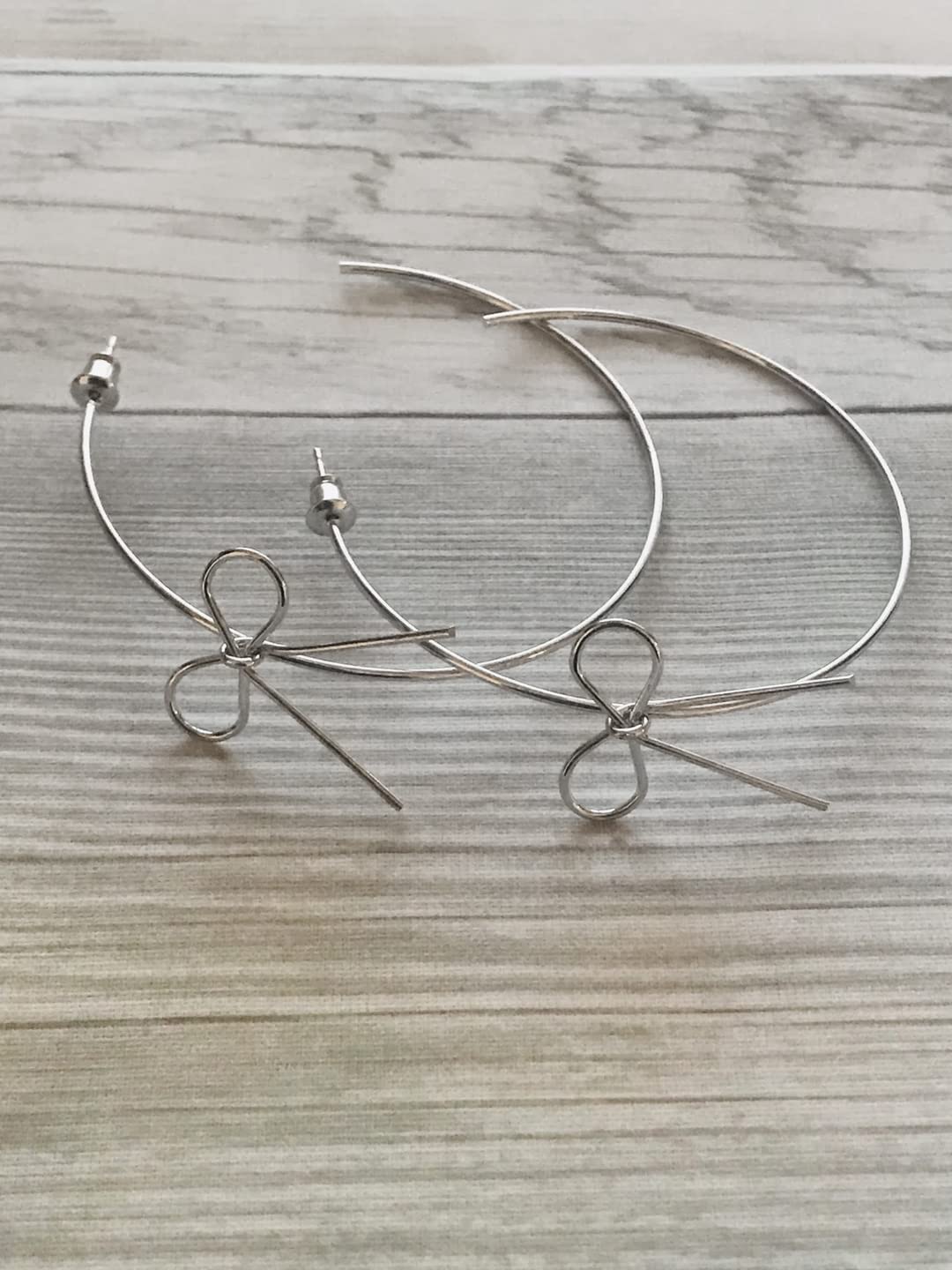 Yellow Chimes Earrings for Women and Girls Hoop Earrings for Girls | Silver Toned Bow Designed Hoop Earrings | Birthday Gift for girls and women Anniversary Gift for Wife