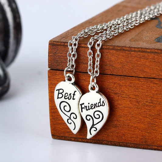 Yellow Chimes Pendant for Women Friendship's Day Special Carved Heart Locket Best Friends 2 PCS Combo Necklace Chain Pendant for Girls and Boy's.Bestie Gift!