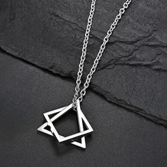 Yellow Chimes Pendant for Men and Boys Fashion Silver Pendants For Men | Geometric Star Shaped Pendant Necklace | Stainless Steel Hip Hop Pendant Chain for Men| Birthday Gift for Men & Boys
