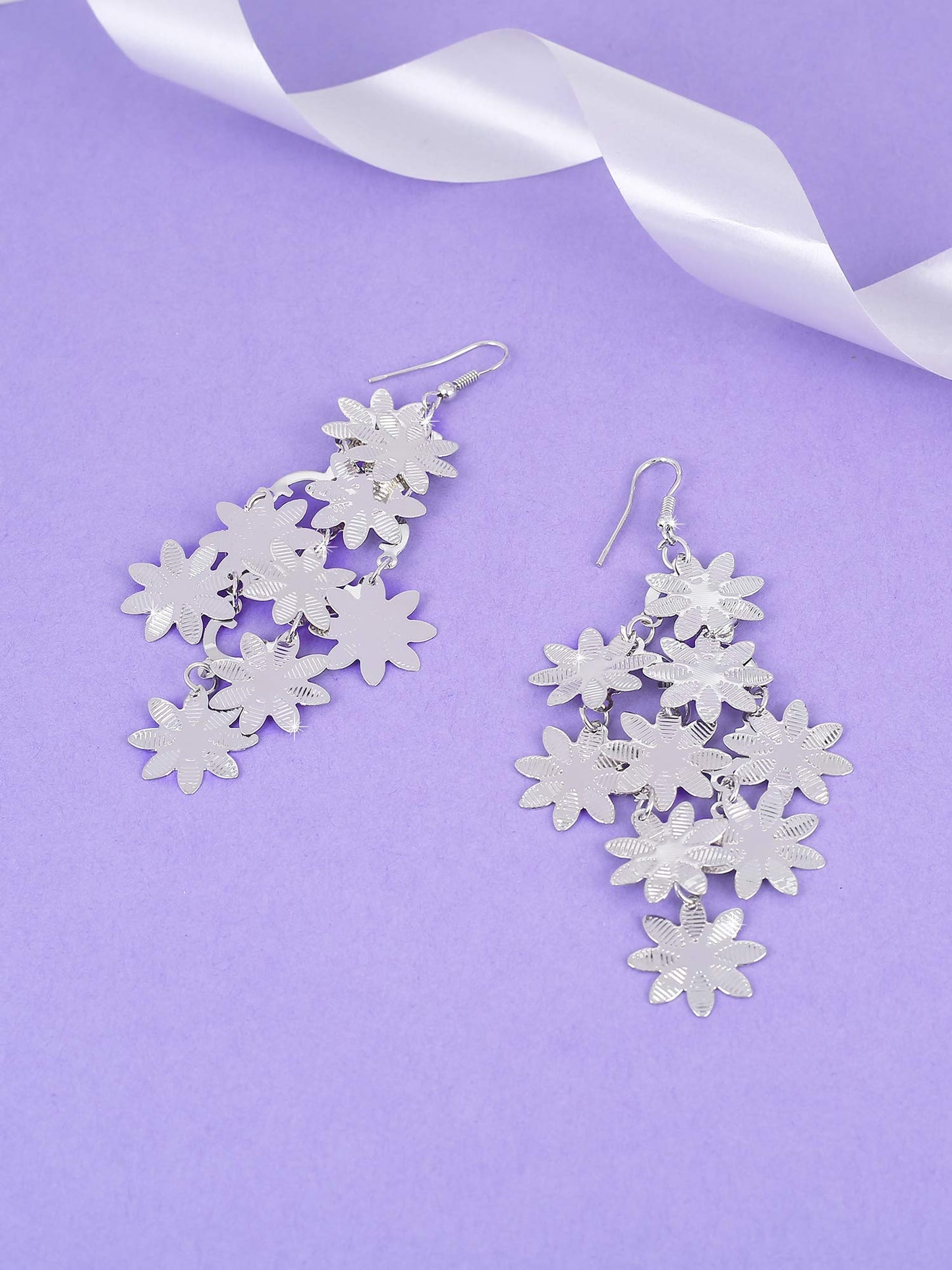 Yellow Chimes Classic Snowflakes Light weight Dangle Earrings For Women And Girl's